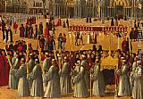 Gentile Paintings - Procession in Piazza S. Marco [detail] by Gentile Bellini